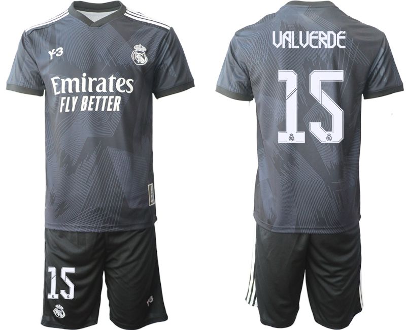 Men 2022-2023 Club Real Madrid Cuarta Camiseta Y3 de black 15 Soccer Jersey